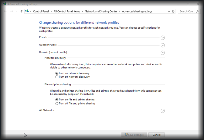 change adpter setting
